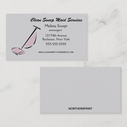 Clean Sweep Maid Services Visitekaartje (Voorkant / Achterkant)