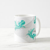 clean teal geometric shape with swirly background  koffiemok (Voorkant rechts)