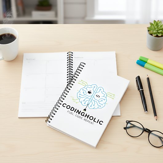 Clean Tech Brain Coding Productivity Planner