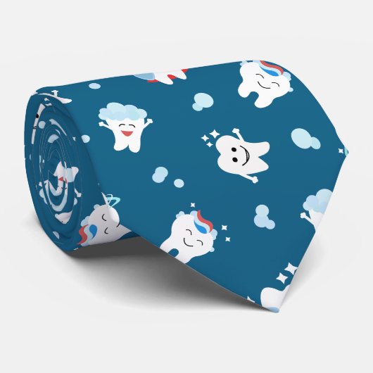 Clean Teeth Dental Theme Fun Stropdas (Opgerold)