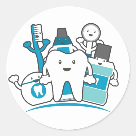 Clean Teeth Gang Ronde Sticker (Voorkant)
