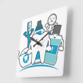 Clean Teeth Gang Vierkante Klok (Hoek)
