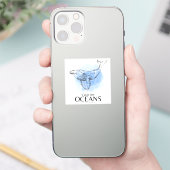 Clean the Oceans - whale watercolour design Sticker (Telefoon)