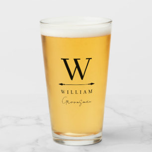 Clean Timeless Monogram Groomsman Glas