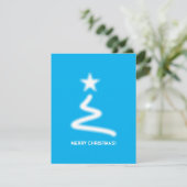 Clean Turquoise Corporate QR Code kerstboom Feestdagenkaart (Staand voorkant)