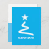 Clean Turquoise Corporate QR Code kerstboom Feestdagenkaart (Voorkant / Achterkant)