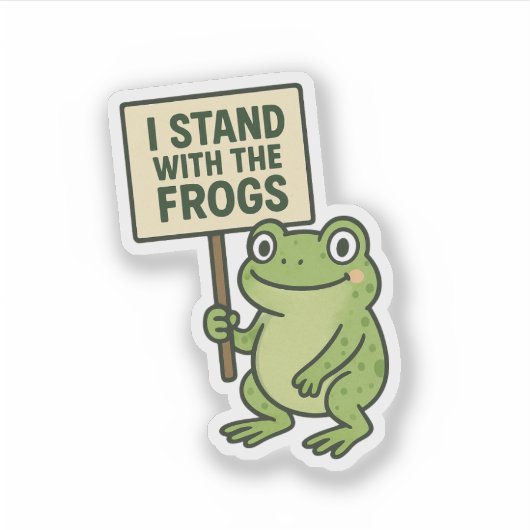 Clean Typography Frog Sticker (Voorkant)