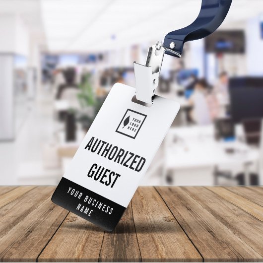 Clean Voeg je Logo Kantoor bezoeker toe Badge