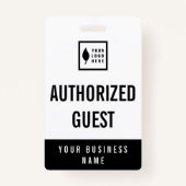 Clean Voeg je Logo Kantoor bezoeker toe Badge (Voorkant)