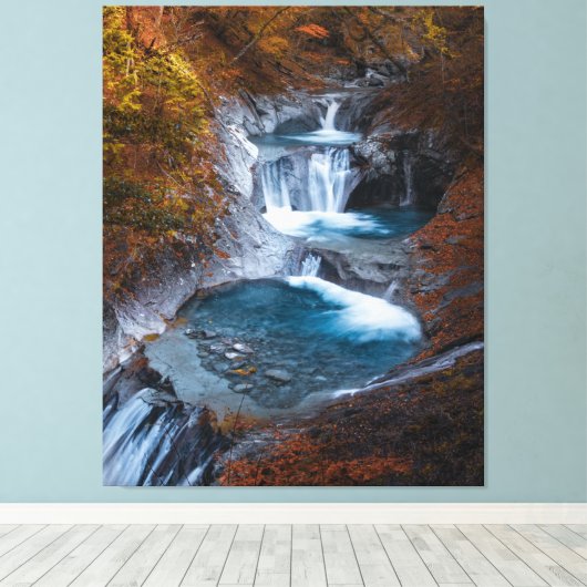 Clean Water Herfst Stream Fantasy Landscape Canvas Afdruk (Insitu (Houten vloer))