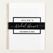 Clean White Black Vrijgezellenfeest Minimalist Pat Planner (Voorkant)
