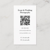 Clean White Border QR Code Fotograaf Verticaal Visitekaartje (Achterkant)