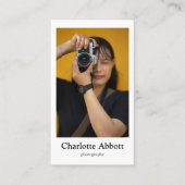 Clean White Border QR Code Fotograaf Verticaal Visitekaartje (Voorkant)