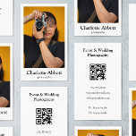 Clean White Border QR Code Fotograaf Verticaal Visitekaartje<br><div class="desc">Schone witte Grens QR Code Fotograaf Verticaal Visitekaartje</div>
