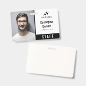 Clean White Employee ID Uw Logo toevoegen Badge (Voor- en achterkant)