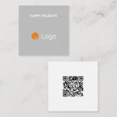 Clean White en Grey Corporate QR Code Notitiekaartje (Voorkant / Achterkant)