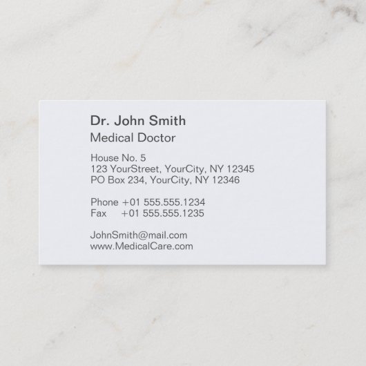 Clean White Gedetailleerde Caduceus Antraciet Medi Visitekaartje (Achterkant)