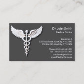 Clean White Gedetailleerde Caduceus Warm Grijs Med Afsprakenkaartje (Voorkant)