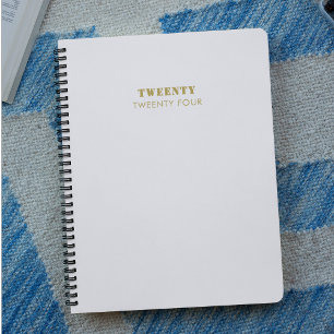 Clean White & Gold Script 2024 Persoonlijk wekelij Planner