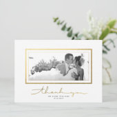 Clean White Gold Script Elegant Hartelijk dank! Bedankkaart (Staand voorkant)