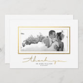 Clean White Gold Script Elegant Hartelijk dank! Bedankkaart (Voorkant / Achterkant)