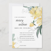 CLEAN YELLOW GREEN FLORAL SYMPATHY MEMORIAL BEDANKKAART (Voorkant)