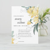 CLEAN YELLOW GREEN FLORAL SYMPATHY MEMORIAL BEDANKKAART (Staand voorkant)