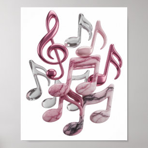 Clean Zilver MUSIC IN MOTION Artistiek Motief Poster