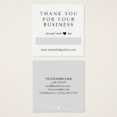 Cleaned With Love Grey Heart Thank You Business Vierkante Visitekaartjes (Voorkant /achterkant)