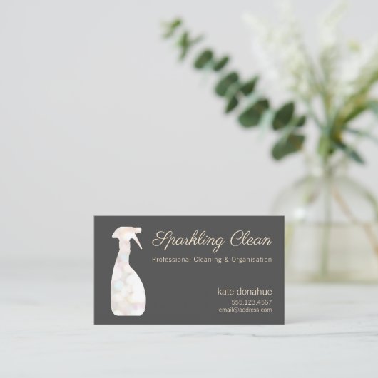 Cleaner Bokeh Spray Bottle House Cleaner Visitekaartje (Staand voorkant)
