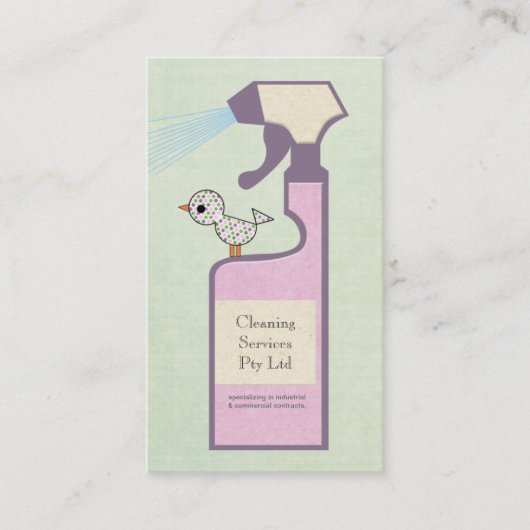 Cleaner Cleaner Service Business Profile Card Visitekaartje (Voorkant)