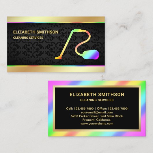 Cleaner Cleaner Service voor het reinigen van zwar Visitekaartje (Voorkant / Achterkant)