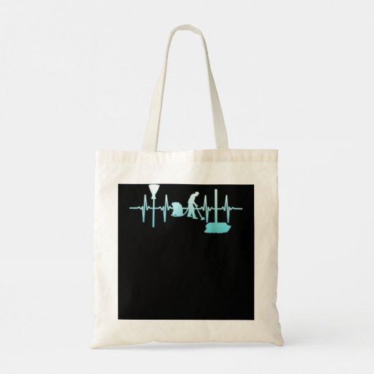 Cleaner Heartbeat Housekeeper Cleanin Tote Bag (Achterkant)