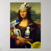 Cleaner Mona Lisa die schoonmaakmiddelen Da Vinci  Poster (Voorkant)