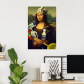 Cleaner Mona Lisa die schoonmaakmiddelen Da Vinci  Poster (Thuiskantoor)