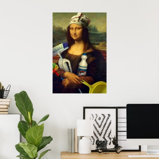 Cleaner Mona Lisa die schoonmaakmiddelen Da Vinci Poster (Thuiskantoor)