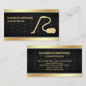 Cleaner Reinigingsservices voor Black Damask Gold Visitekaartje (Voorkant / Achterkant)