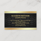 Cleaner Reinigingsservices voor Black Damask Gold Visitekaartje (Achterkant)