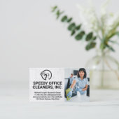 Cleaner Service | Kantoor voor het reinigen van vl Visitekaartje (Staand voorkant)