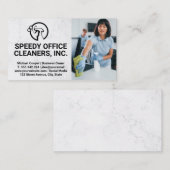 Cleaner Service | Kantoor voor het reinigen van vl Visitekaartje (Voorkant / Achterkant)