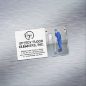 Cleaner Service | Mannen reinigingsvloeren Magnetisch Visitekaartje (Voorbeeld)
