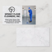 Cleaner Service | Mannen reinigingsvloeren Visitekaartje (Voorkant / Achterkant)