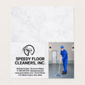 Cleaner Service | Mannen reinigingsvloeren Visitekaartje (Buitenkant ongevouwen)