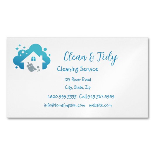 Cleaners Service Cleaners House Private Magnetisch Visitekaartje (Voorkant)
