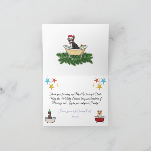 Cleanest Pup LLC Feestdagen Kaart (Binnen)