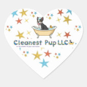 Cleanest Pup LLC Hart Sticker (Voorkant)