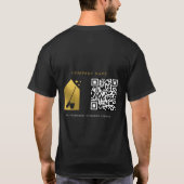 Cleaning Cleaner Service Gold Logo QR Code Black T-shirt (Achterkant)