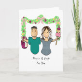 Cleaning Couple Cartoon Funny Thank You Kaart (Voorkant)