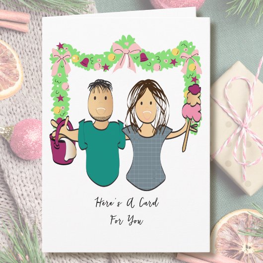 Cleaning Couple Cartoon Funny Thank You Kaart