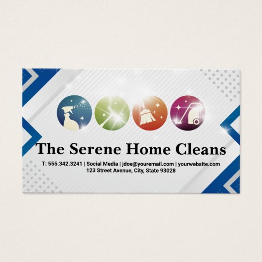 Cleaning Icons | Sparkles | Maid Visitekaartje (Voorkant)